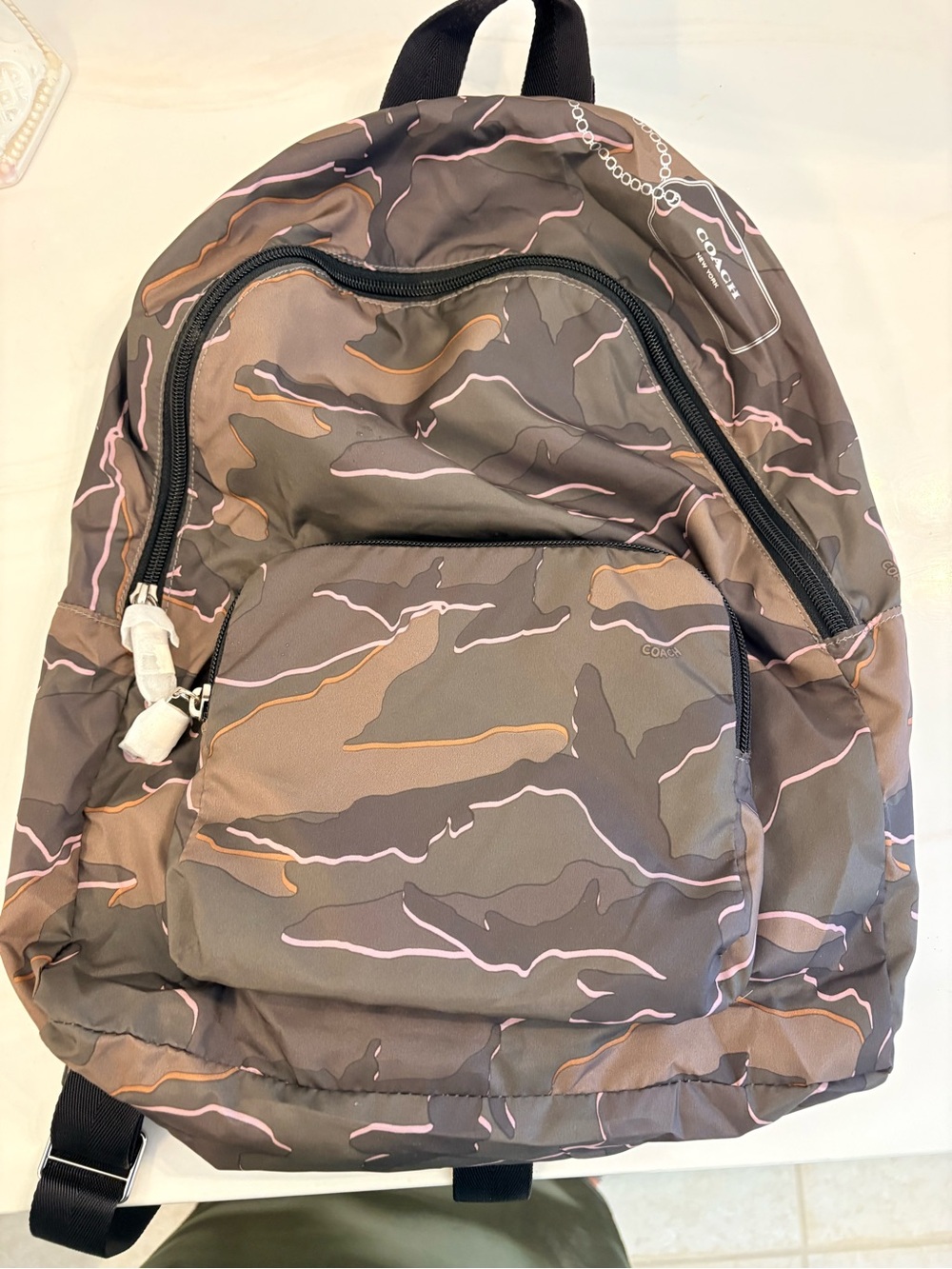 Rare F43150 Coach women's Camo Print Backpack in Brown and Pink
